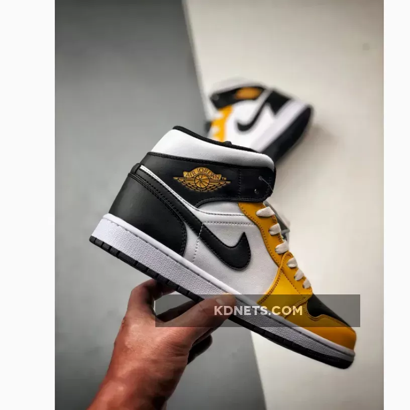 Air Jordan 1 Mid Yellow Ochre/Black-White