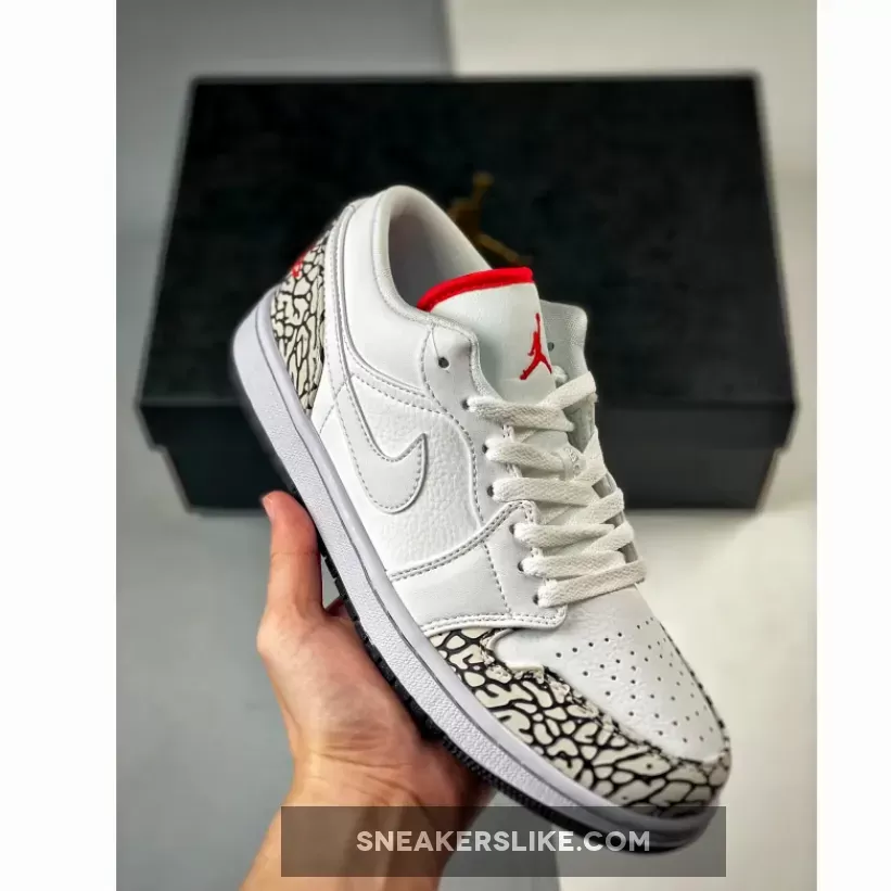 Air Jordan 1 Phat Low White/Varsity Red/Cement Grey