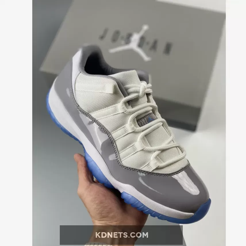 Air Jordan 11 Low "Elephant" White/University Blue-Cement Grey