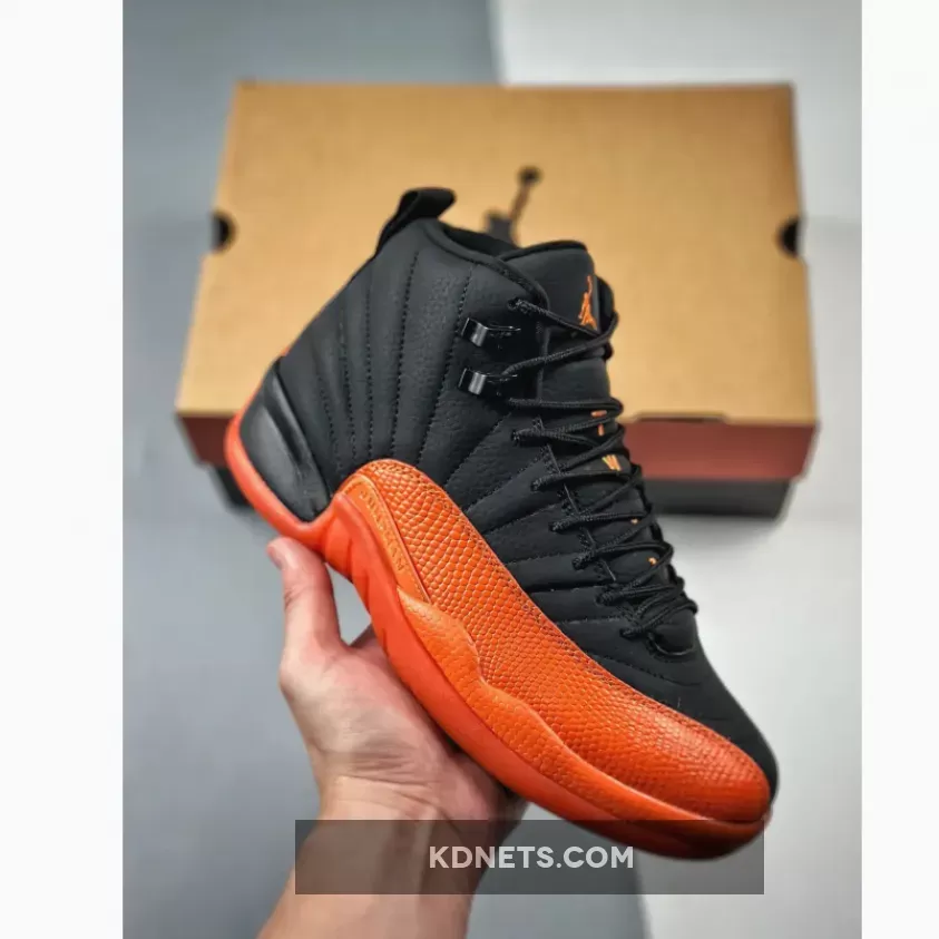 Air Jordan 12 Black/Brilliant Orange-White