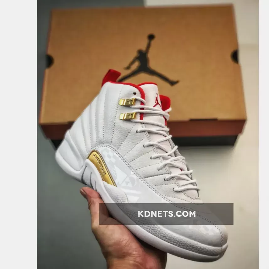 Air Jordan 12 "FIBA" White/University Red-Metallic Gold