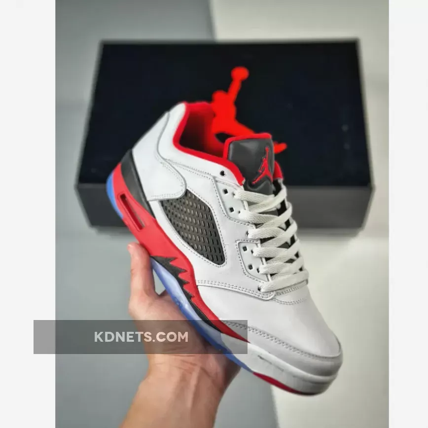 Air Jordan 5 Low White/Fire Red-Black Restock