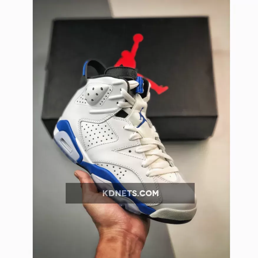 Air Jordan 6 Retro White/Sport Blue-Black
