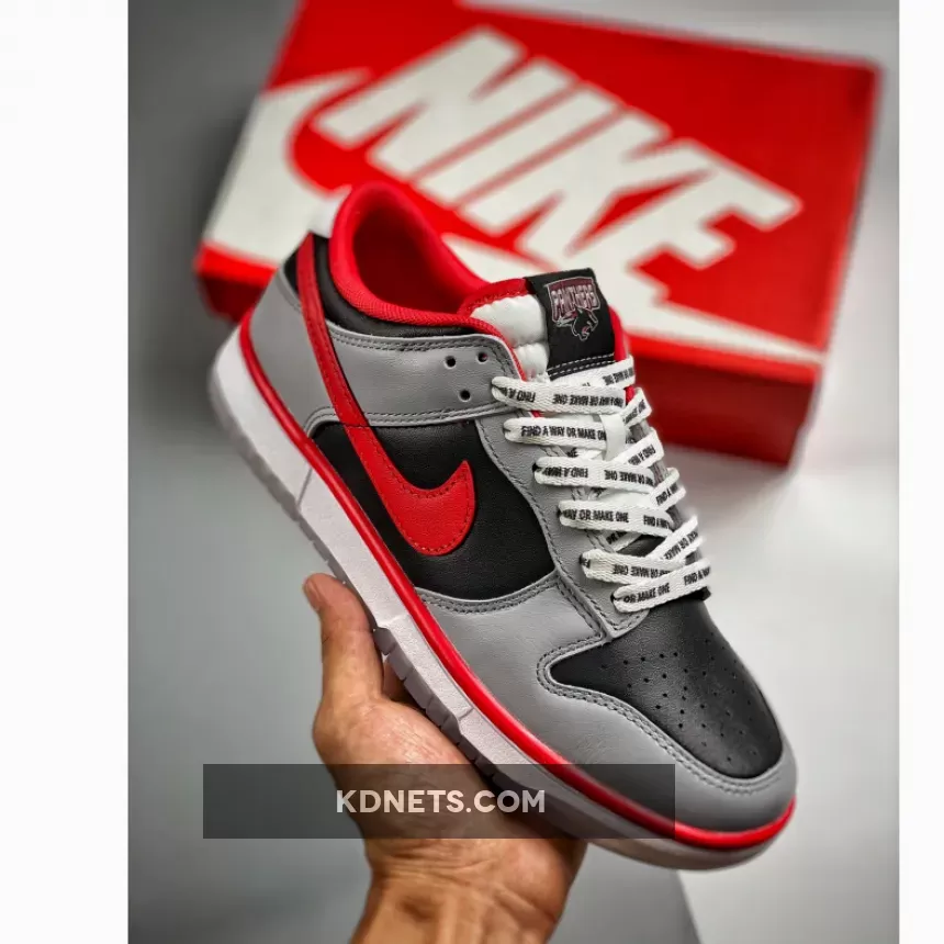 CAU x Nike Dunk Low Black/Team Scarlet-Classic Charcoal