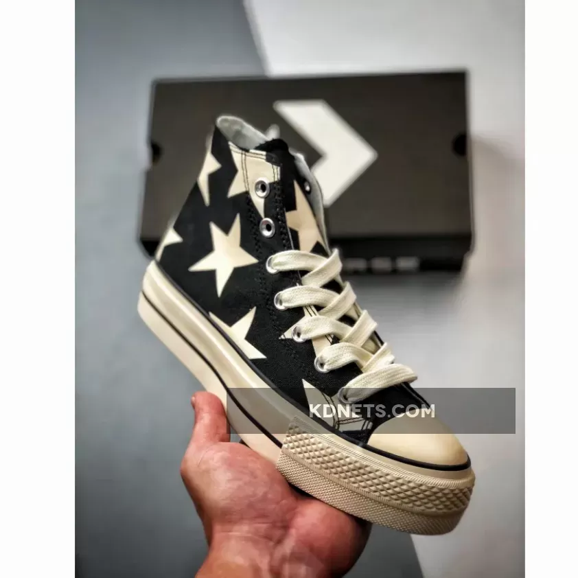 Converse Chuck Taylor All Star Lift Platform Large Stars Black/Natural Ivory/Egret