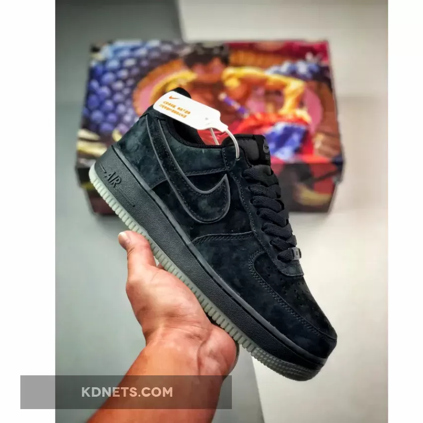 Glow in The Dark Nike Air Force 1 Low Black Suede