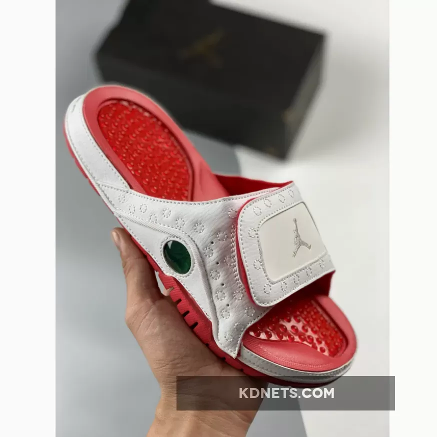 jordan hydro 13 slide white red