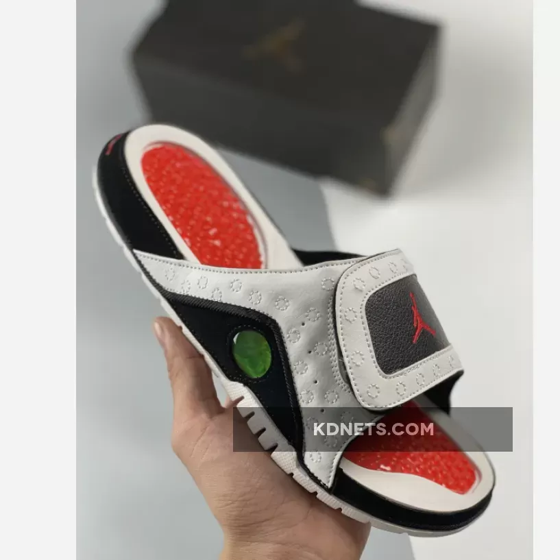 jordan hydro 13 slide white red black