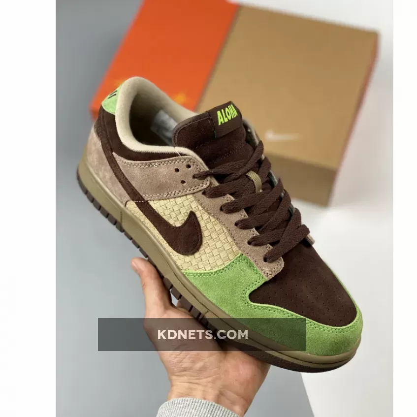 Kickshawaii x Nike Dunk Low ‘Aloha’ Khaki/Baroque Brown-Green