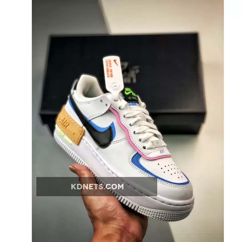 Ladies Nike Air Force 1 Shadow White Pink Blue
