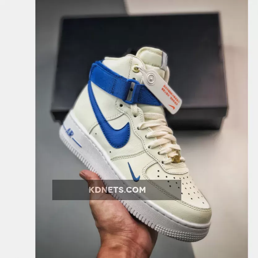 Nike Air Force 1 High White/Metallic Gold/Blue Jay