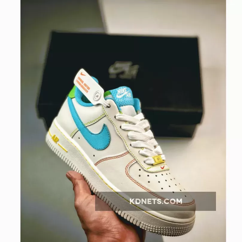 Nike Air Force 1 Low GS Rainbow Stitch White