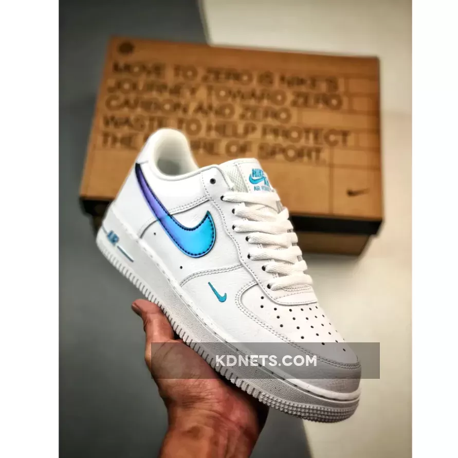 Nike Air Force 1 Low GS White Iridescent Blue