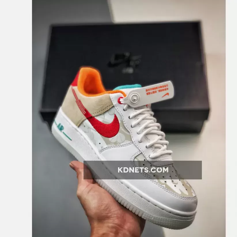Nike Air Force 1 Low Just Do It White Red Teal