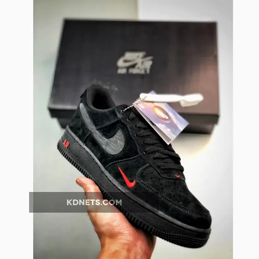 Nike Air Force 1 Low Multi-Swoosh Black Light Crimson