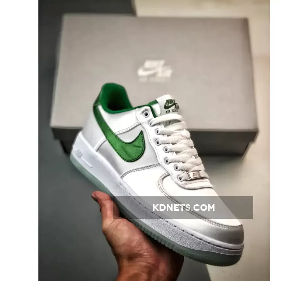 Nike Air Force 1 Low Satin White/Pine Green