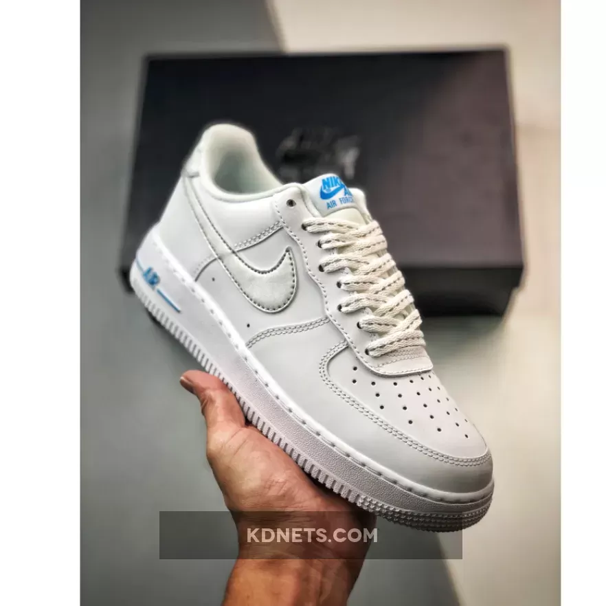 Nike Air Force 1 Low White/Metallic Silver-Laser Blue
