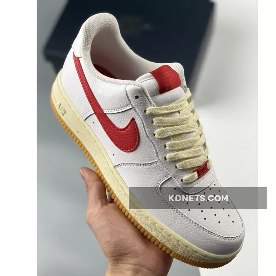 Nike Air Force 1 Low White/University Red-Coconut Milk-Gum
