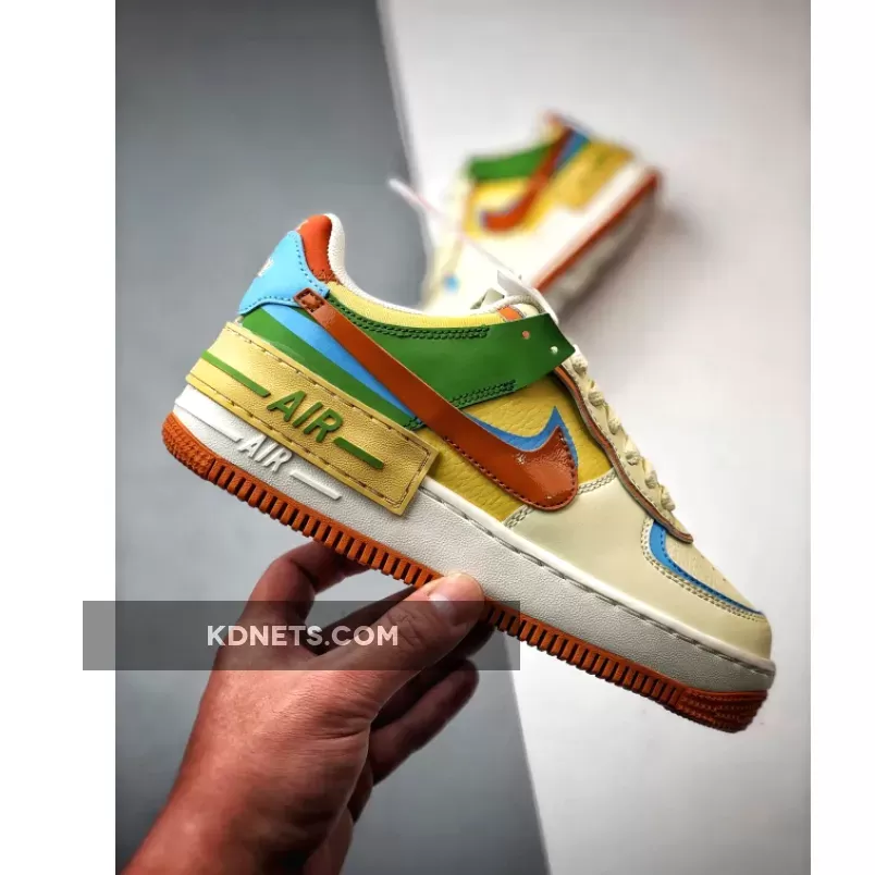 Nike Air Force 1 Shadow Coconut Milk Blue Gold
