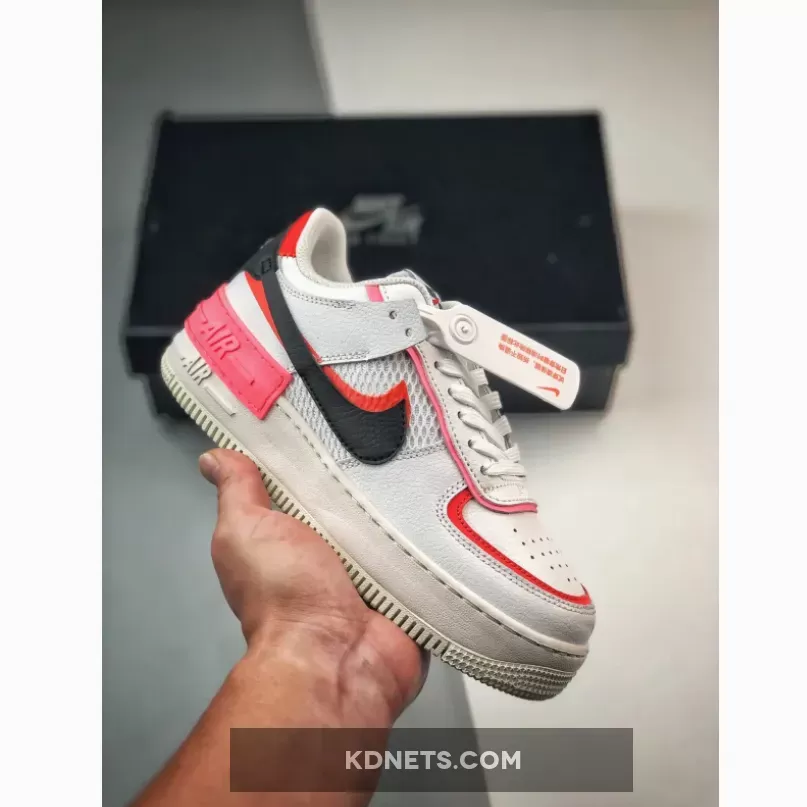 Nike Air Force 1 Shadow White Chile Red Sunset Pulse WMNS