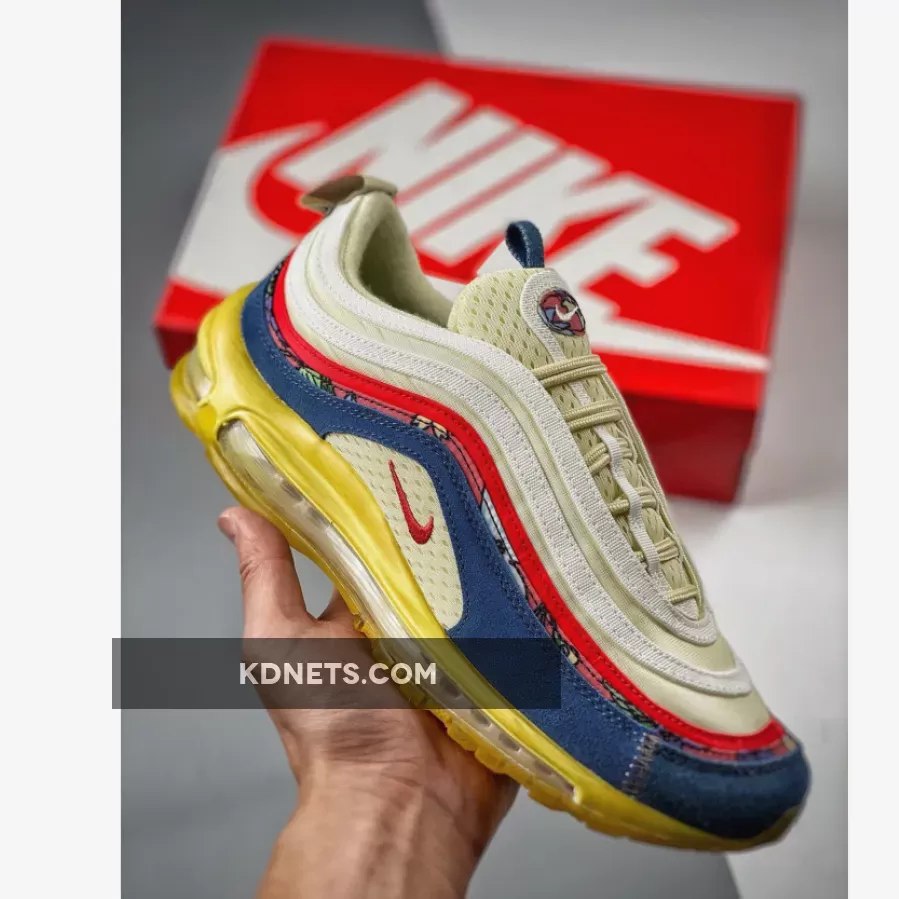 Nike Air Max 97 Coconut Milk/Track Red-Fossil