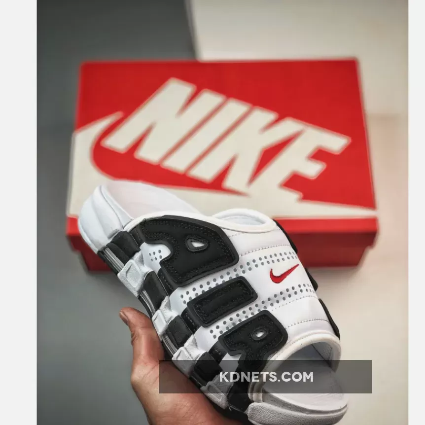 Nike Air More Uptempo Slide White Red Black