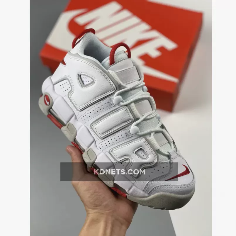 Nike Air More Uptempo White Grey Red