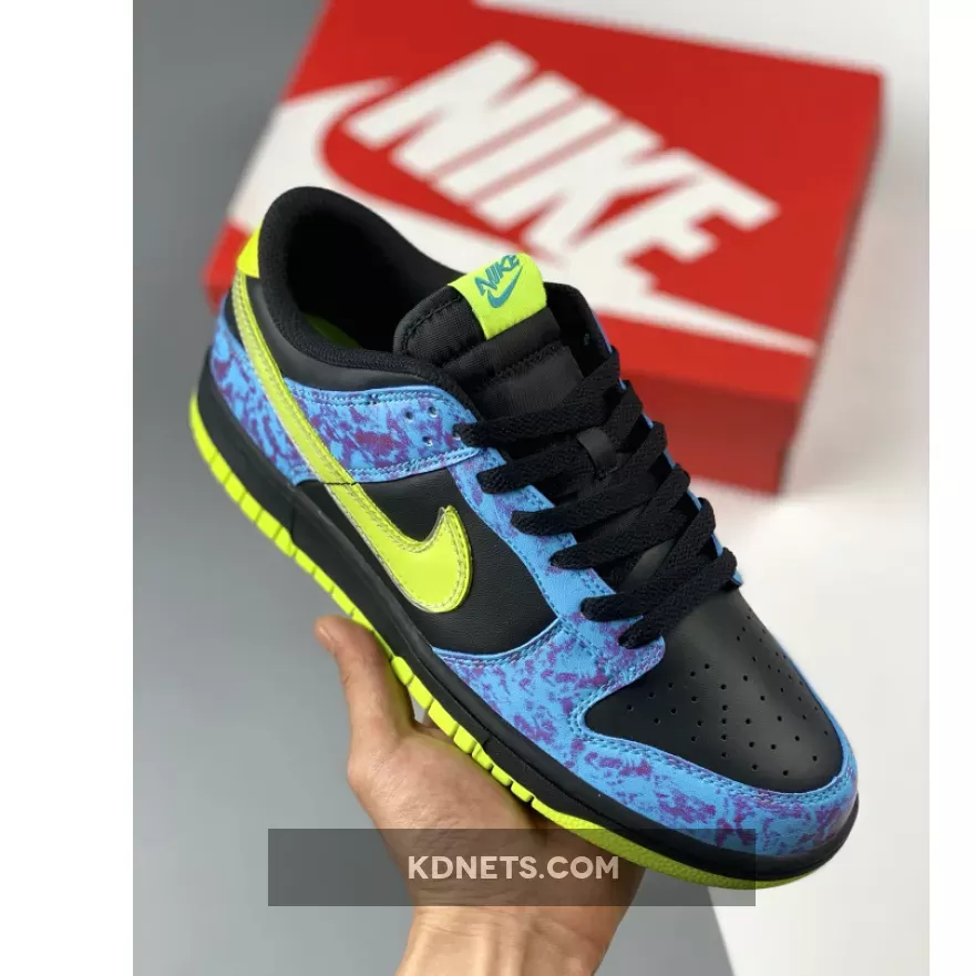 Nike Dunk Low "Acid Wash" Multi-Color/Volt-Black-Baltic Blue