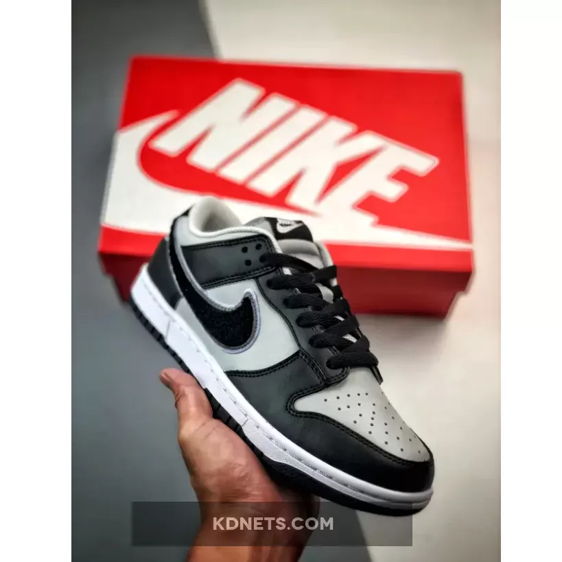 Nike Dunk Low Chenille Swoosh Grey Black