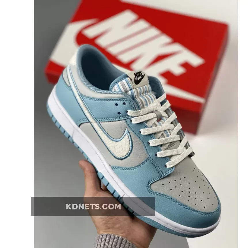 Nike Dunk Low Fleece Swoosh Worn Blue
