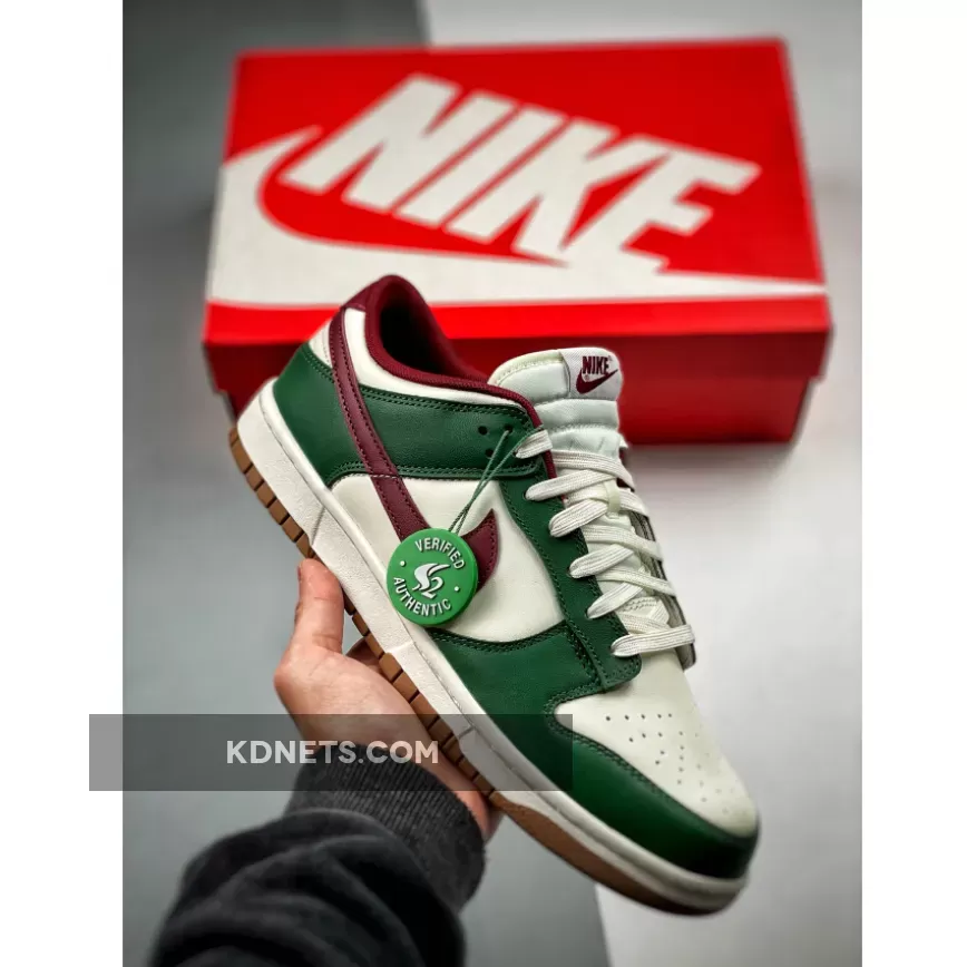 Nike Dunk Low Gorge Green/White-Red-Gum