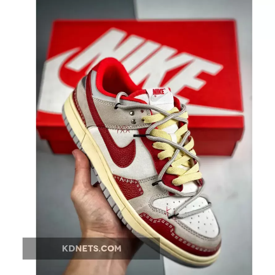 Nike Dunk Low Suede Grey Red White