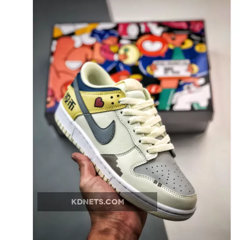 Nike Dunk Low White Yellow Blue