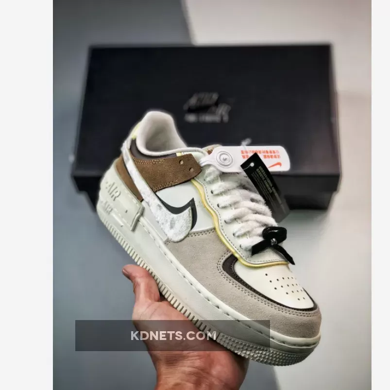 Nike WMNS Air Force 1 Shadow White/Tan-Grey