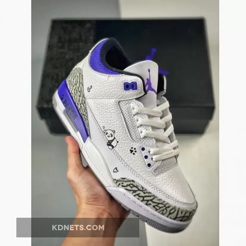 Panda x Air Jordan 3 White/Black-Dark Iris