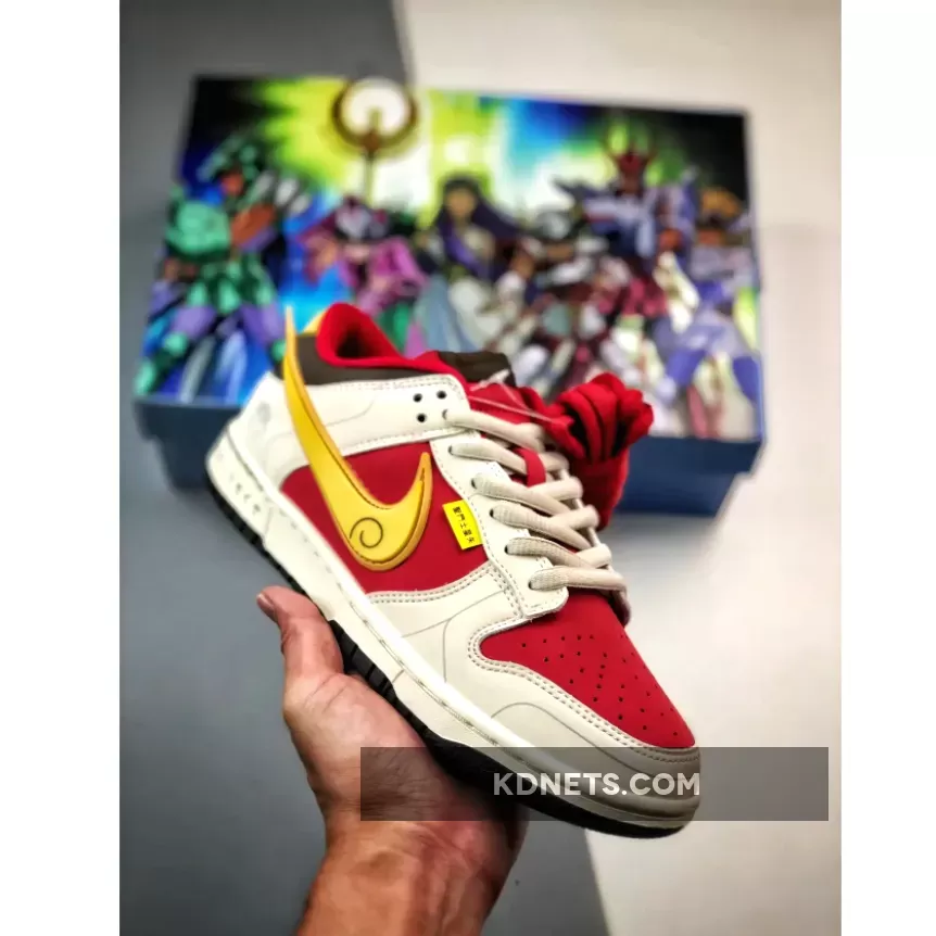 Saint Seiya x Nike Dunk Low Sail Red Gold