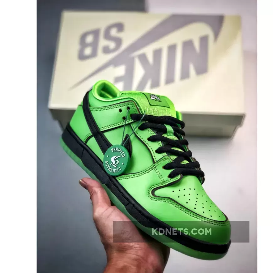 The Powerpuff Girls x Nike SB Dunk Low "Buttercup" Mean Green