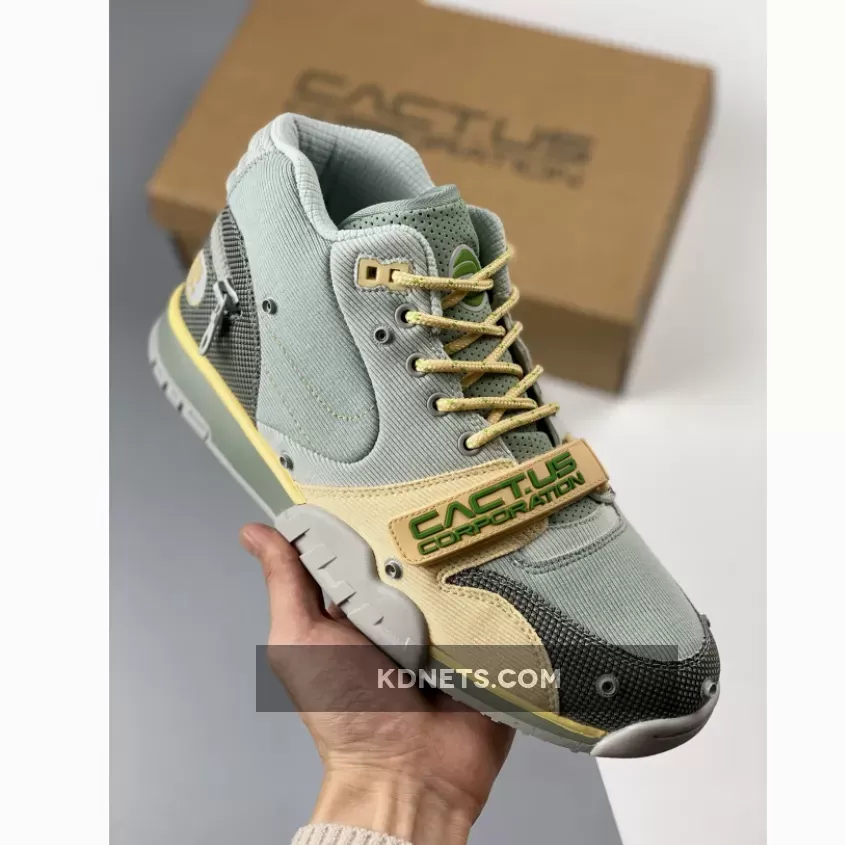 Travis Scott x Nike Air Trainer 1 Grey Haze/Olive Aura-Canvas